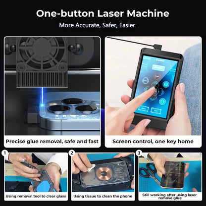 Back Glass Laser for iPhone 8-17 Series, Glue Removal Laser Engraving Seperator, w/Air Purifier&Cell Phone Repair Tool Ai-TechWorld 