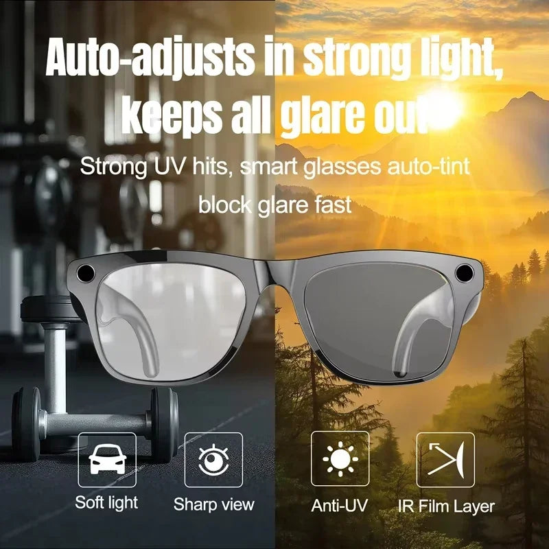 VIVO 4K HD AI Smart Glasses GPT100MP Multifunctional Camera Chat Bluetooth Call Voice Assistant Music Player Smart Translation Ai-TechWorld 