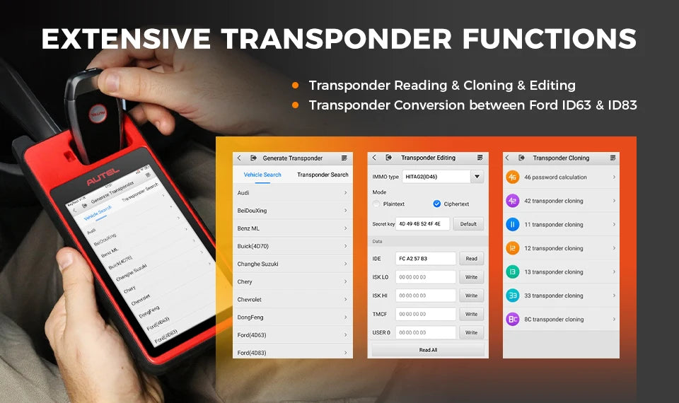 Autel MaxiIM KM100E Key Fob Programmer Immobilizer Tool Key Creation IMMO Learning Chip Read Write Cloning Frequency Detection Ai-TechWorld 
