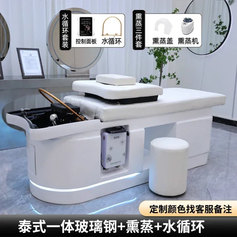 Spa Massage Shampoo Bed for Hair Salon, Commercial Use, Hairdressing Shaving Station, Water Circulation Basin, Beauty Furn, 2025 Ai-TechWorld 