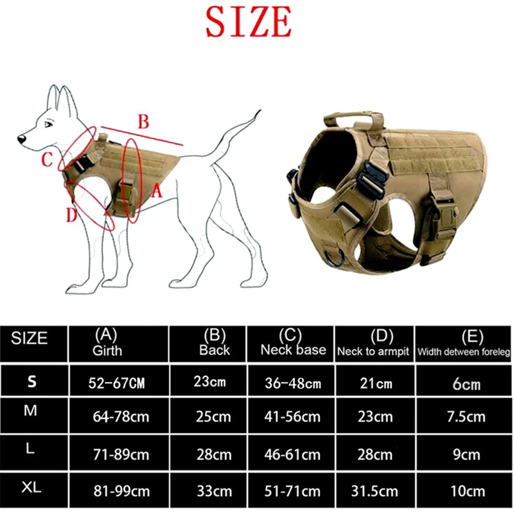 Tactical Military Vest Pet German Shepherd Golden Retriever Tactical  Training Dog Harness and Leash Set For All Breeds Dogs Ai-TechWorld 