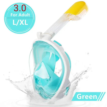 Underwater Scuba Anti Fog Full Face Diving Mask Snorkeling Respiratory Masks Safe Waterproof Swimming Equipment for Adult Kids Ai-TechWorld 