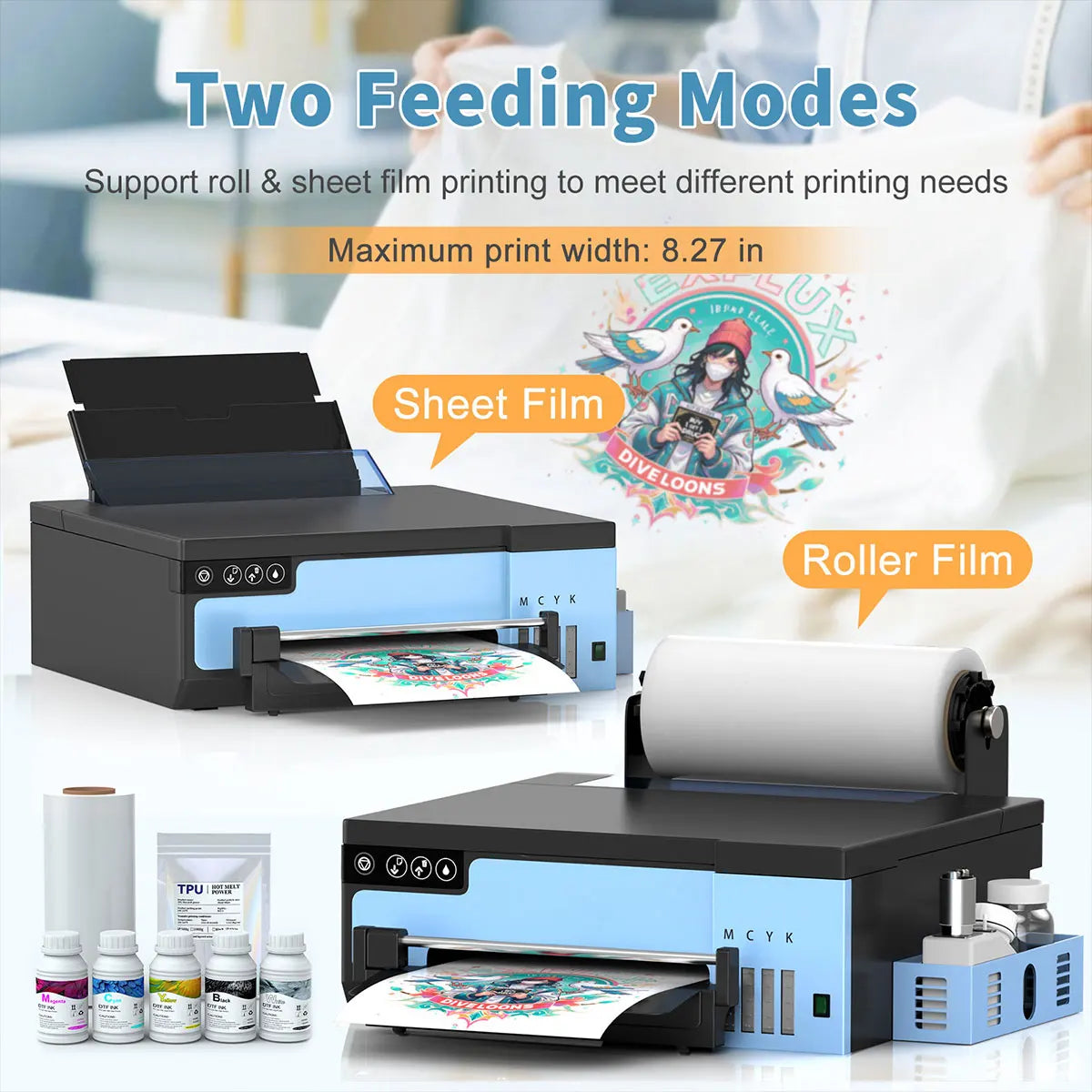 A4 DTF Printer Machine For Epson XP600 Printhead Direct to Film Transfer Machine For Dark/Light T-Shirts Fabrics Hats Leather Ai-TechWorld   ai-techworld