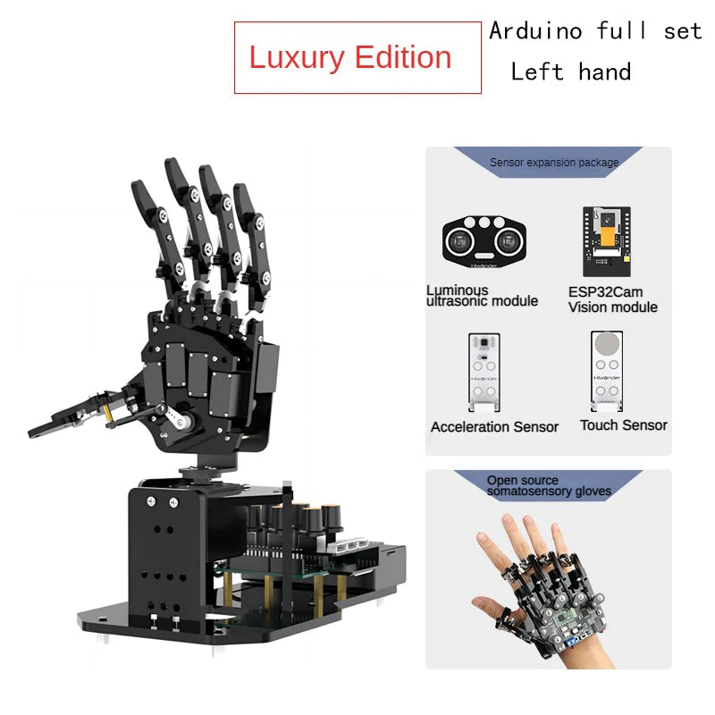 STEM For Arduino STM32 Bionic Robot Palm Hand Manipulator Open Source Code 5 Hands Educational Kit with Ps2/Somatosensory Gloves Ai-TechWorld 