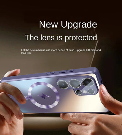 Ultra-thin AG Matte Magnetic For Magsafe Case For Samsung Galaxy S25 S24 S23 Ultra Plus Glass Lens Protector Shockproof Cover Ai-TechWorld 