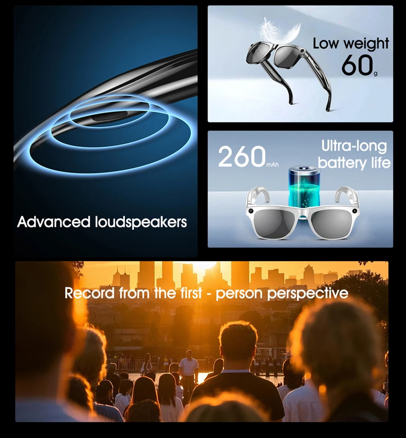 Xiaomi 4K AI Smart Glasses Chat GPT HD Camera Bluetooth Call Voice Assistant Music Player Translate Photochromic Glasses Ai-TechWorld 