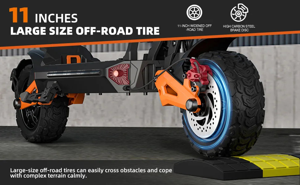 6000W Fast Electric Scooter for Adult,Daul Motor 50mph,60V 30Ah,11'' Off Road Tires,55miles Range,Sport Folding eScooter Ai-TechWorld 