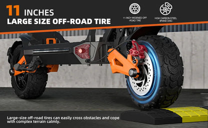 6000W Fast Electric Scooter for Adult,Daul Motor 50mph,60V 30Ah,11'' Off Road Tires,55miles Range,Sport Folding eScooter Ai-TechWorld 