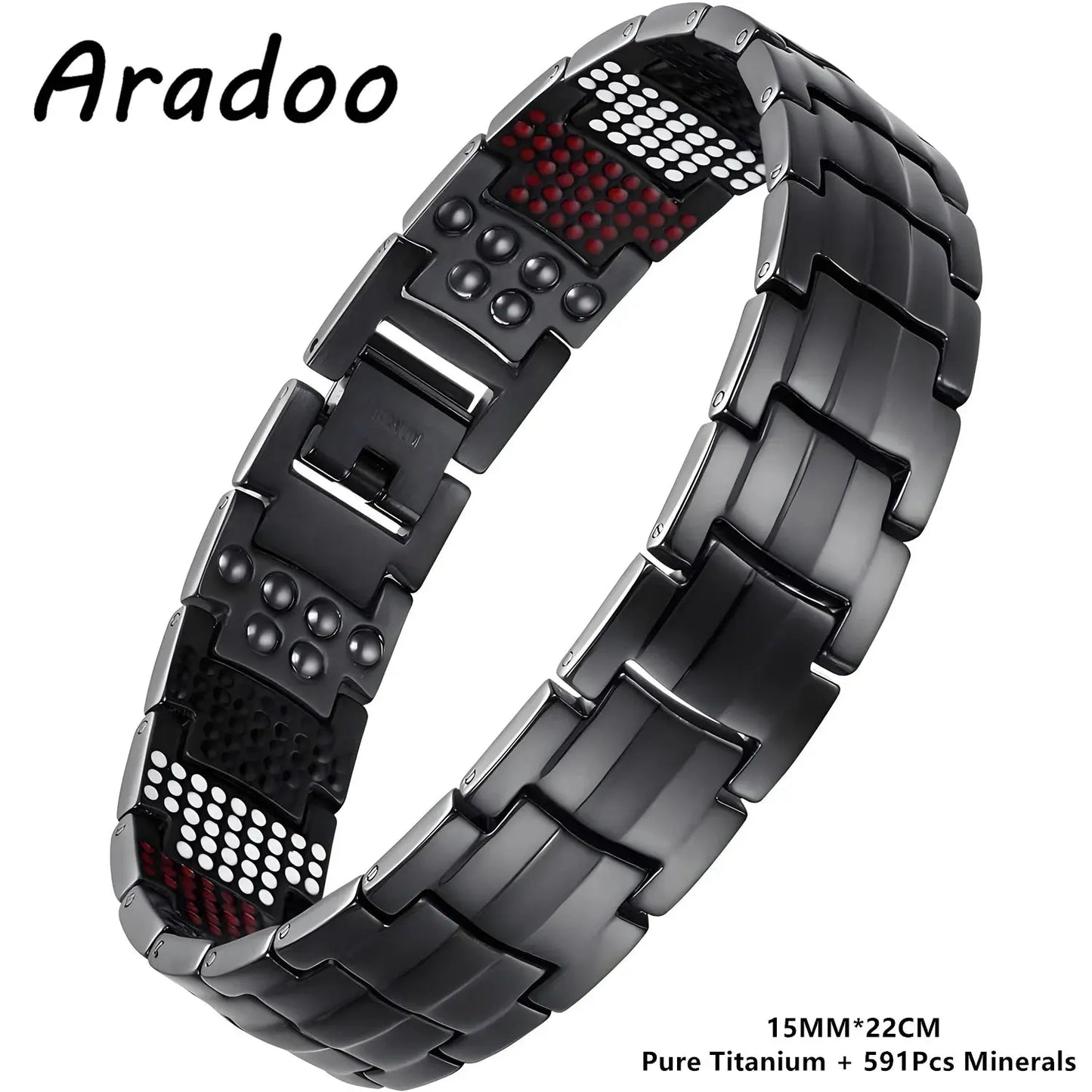 ARADOO Premium Copper Bracelet for Men with Strength 5000 Gauss Magnets Titanium Steel Wristband Jewelry Gifts Ai-TechWorld 