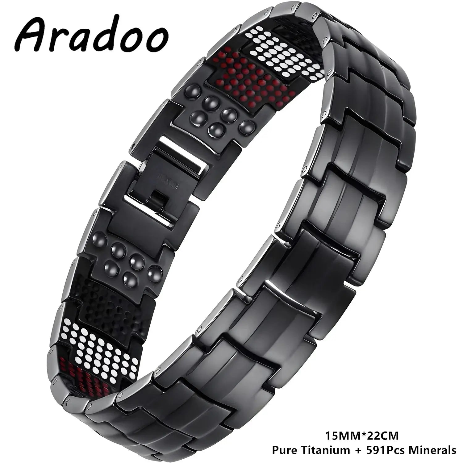 ARADOO Premium Copper Bracelet for Men with Strength 5000 Gauss Magnets Titanium Steel Wristband Jewelry Gifts Ai-TechWorld 
