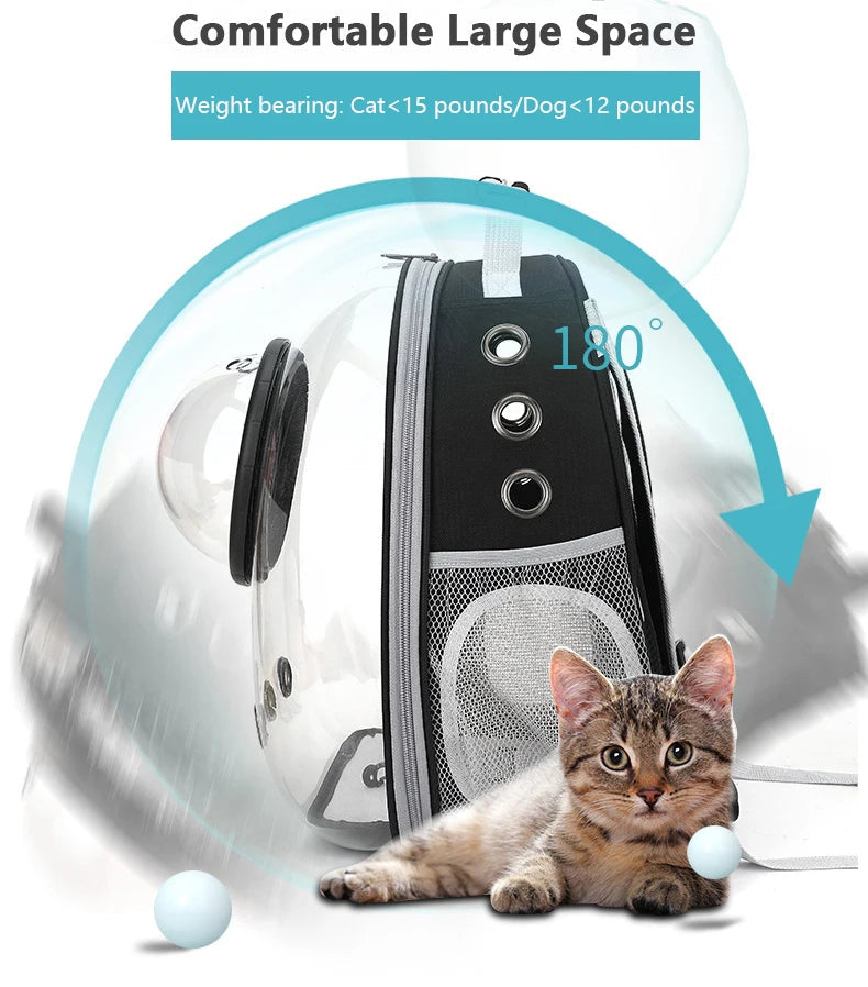 Pet Cat Carrying Bag Space Pet Backpacks Breathable Portable Transparent Backpack Puppy Dog Transport Carrier Space Capsule Bags Ai-TechWorld 