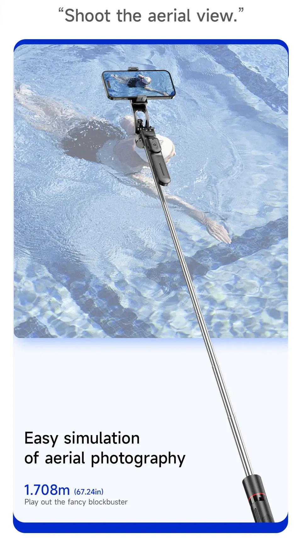 MEUYAG Selfie Stick Tripod with 1708mm Long Monopod Fill Light, Bluetooth Remote, 360° Rotation, 1/4 Interface, for mobile phone Ai-TechWorld 