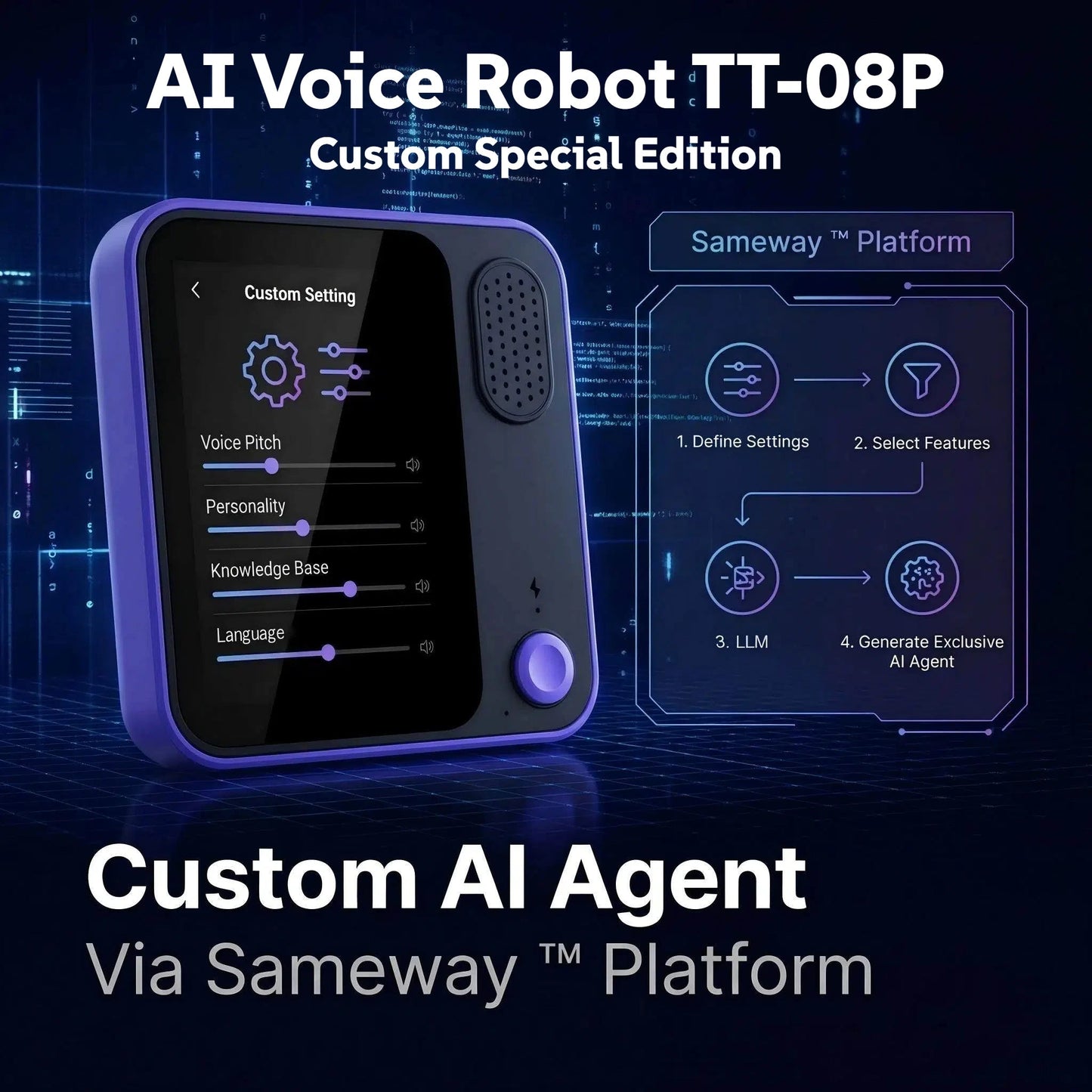 AI Voice Robot TT-08P Chatbot Custom AI Agent LLM Multilingual GPT Emotion Recognition Localized Privacy Protection MCP Settings Ai-TechWorld   ai-techworld