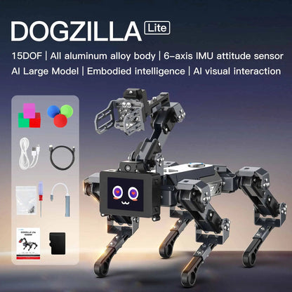 Yahboom DOGZILLA-Lite Quadruped Bionic Robot Dog AI Vision Large Model Intelligent Programming Electronic Kit for Raspberry Pi Ai-TechWorld 