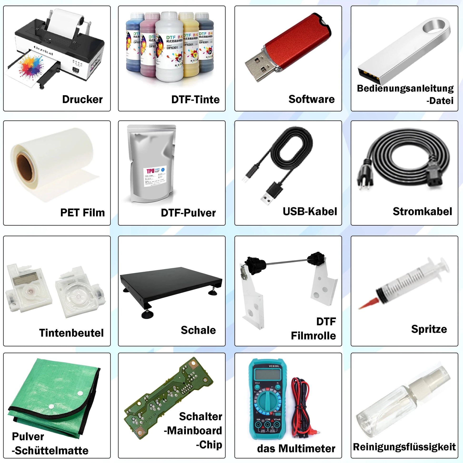 A3 1390 DTF printer set, equipped with oven thermal transfer printer, etc., supports sheet or roll PET film Dr Ai-TechWorld 