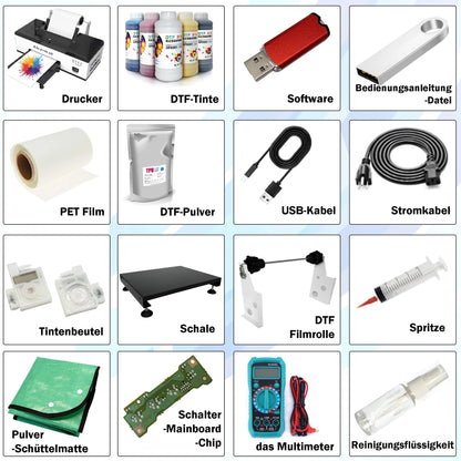 A3 1390 DTF printer set, equipped with oven thermal transfer printer, etc., supports sheet or roll PET film Dr Ai-TechWorld 