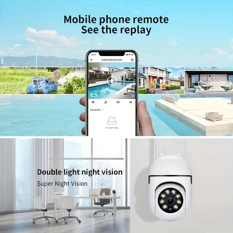 2PC Ease Life APP Wireless 1080P HD Indoor/Outdoor WiFi Security Camera, Color Night Vision, 2-Way Audio, 360° Pan/Tilt/Zoom, Mo Ai-TechWorld 