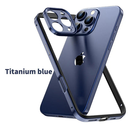 Camera Protection + Hybrid Silicone Frame Aluminum Metal Phone Case For iPhone 17 16 15 Pro Max 14 13 Better Heat Bumper Ai-TechWorld 
