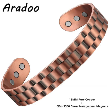 ARADOO Copper Bracelets for Women 99% Pure Copper Handwoven Bracelet Cuff Bangle Ai-TechWorld 