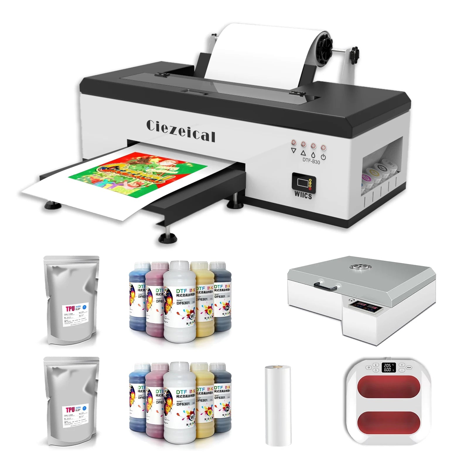 A3 1390 DTF printer set, equipped with oven thermal transfer printer, etc., supports sheet or roll PET film Dr Ai-TechWorld 