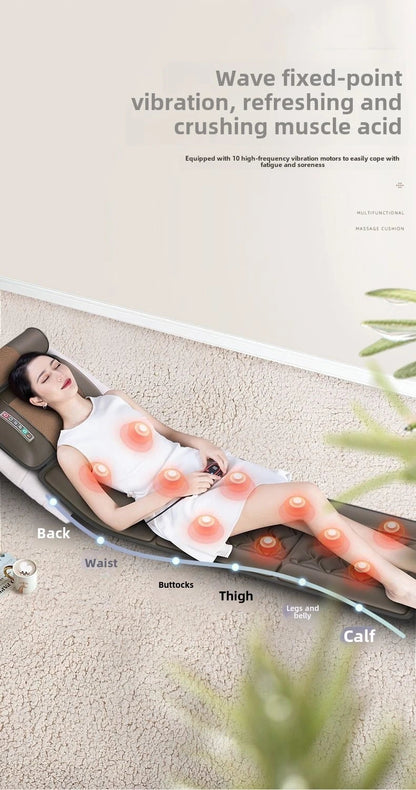 Multifunctional Lumbar Traction Massage Mattress Cushion Full Body Electric Shoulder Neck Waist Back Vibrations Removable Gift Ai-TechWorld 