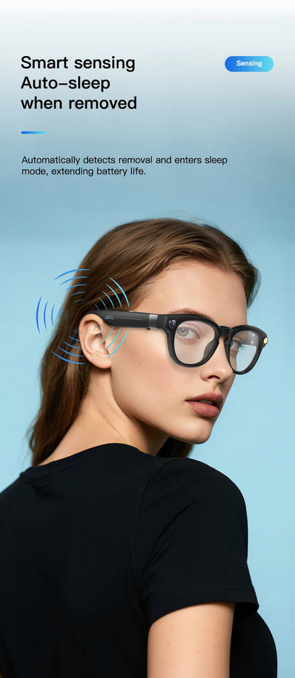 LIGE 4K 800W HD Camera Smart Glasses Recording Videos 290mAh AI Photo Recognition Chat Translation Bluetooth Photochromic Lenses Ai-TechWorld 