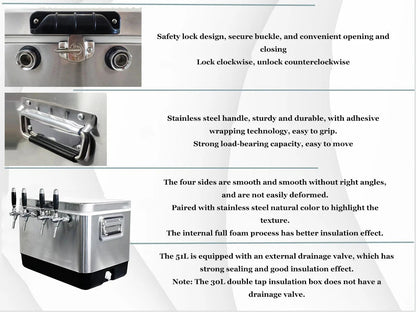 TWELVETAP Jockey Box  Craft Beer Cooling Box Homebrew Portable Bar Stainless Steel Housing Coils Material Outdoor Refrigeration Ai-TechWorld 