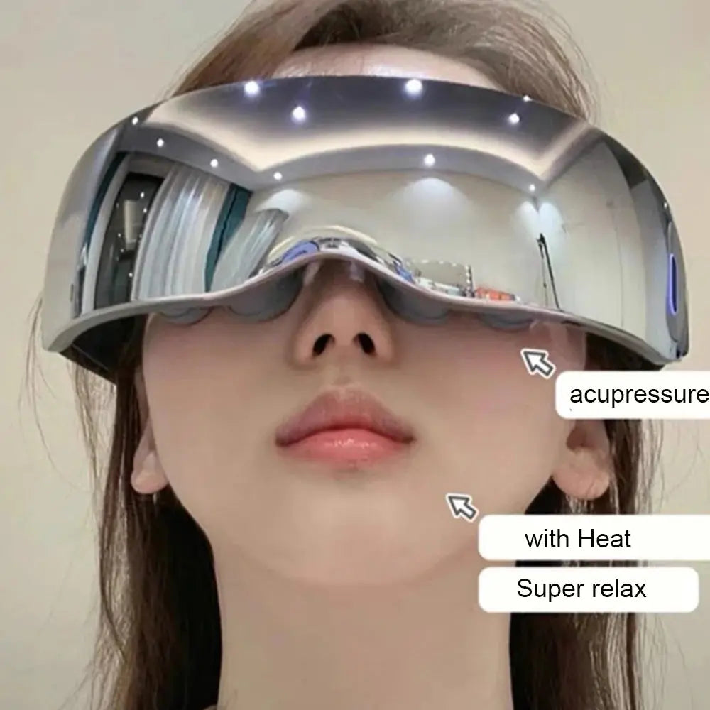 New Eye Massage Device Heating Vibration Eye Massage Instrument Acupressure Eye Massager With 12 Massage Heads Super Relax Ai-TechWorld 