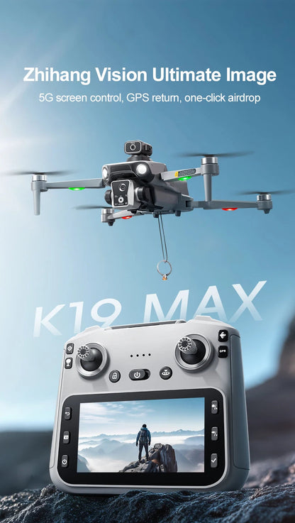 New K19 MAX GPS Drone Professional 8K Camera Aerial FPV Brush Avoiding Obstacle with Large Screen Remote Control Folding Drone Ai-TechWorld 