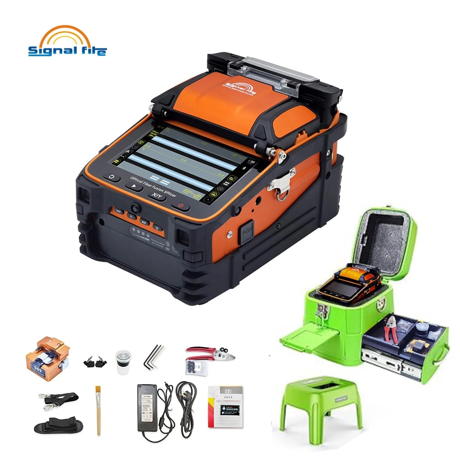 Signalfire AI-9 AI-6Ap Fusion splicer Machine 6 motor 5S splicing machine with VFL Optic power meter tool kits CE free shipping Ai-TechWorld   ai-techworld