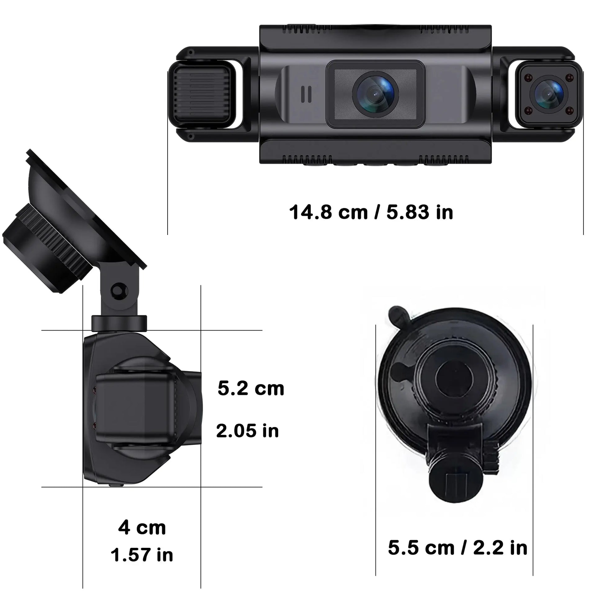 Car Dash Cam 4 Channel Black Box WiFi Driving Camera FHD 1080P Front Left Right Rear Night Vision Loop Recording add Hardwirekit Ai-TechWorld 