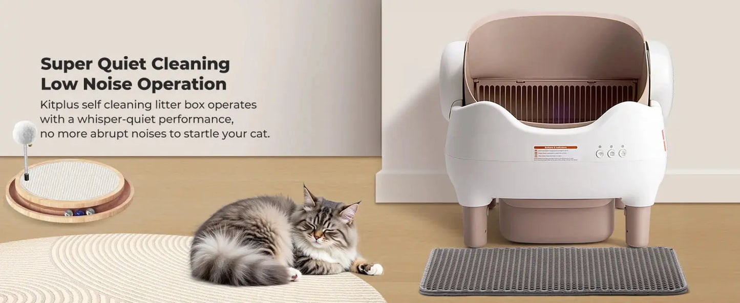 Self Cleaning Litter Box, Automatic Cat Litter Box with APP Control, Odor-Free  Large Waste Bin, Open-Top for Multi Cats Ai-TechWorld 