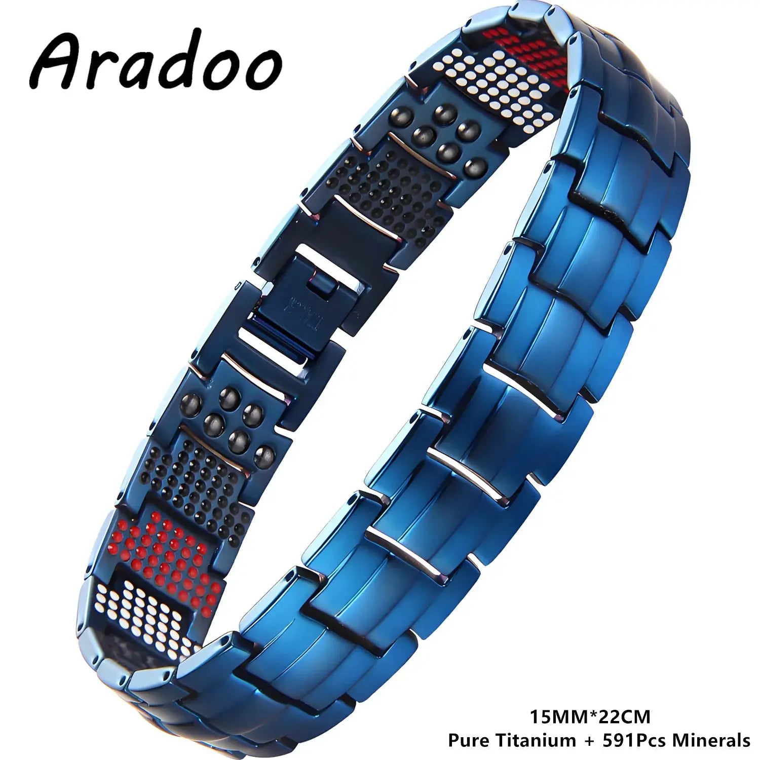 ARADOO Premium Copper Bracelet for Men with Strength 5000 Gauss Magnets Titanium Steel Wristband Jewelry Gifts Ai-TechWorld 