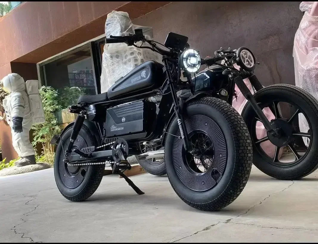 Ebike ZPW Black Warrior 3000W 60V 45AH Camping Motorcycle, Adult Electric Bike 20 Inch Fat Tire Electric Bike Ai-TechWorld 