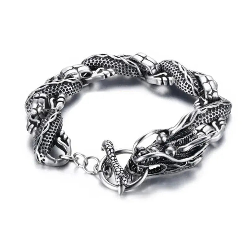 Lion head animal bracelet for men stainless steel braided chain wristband bracelet fashion hip hop jewelry Ai-TechWorld 