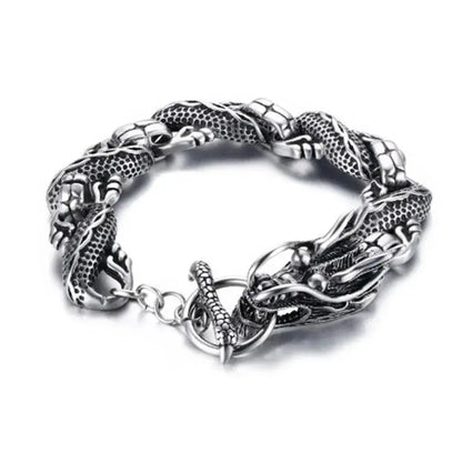 Lion head animal bracelet for men stainless steel braided chain wristband bracelet fashion hip hop jewelry Ai-TechWorld 
