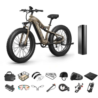 PUCKIPUPPY Labrador pro Electric Bike 1350W Peak 48V 20AH Battery Ebike 26" Fat Tire Electric Mountain Bike 2-Year Warranty Ai-TechWorld 
