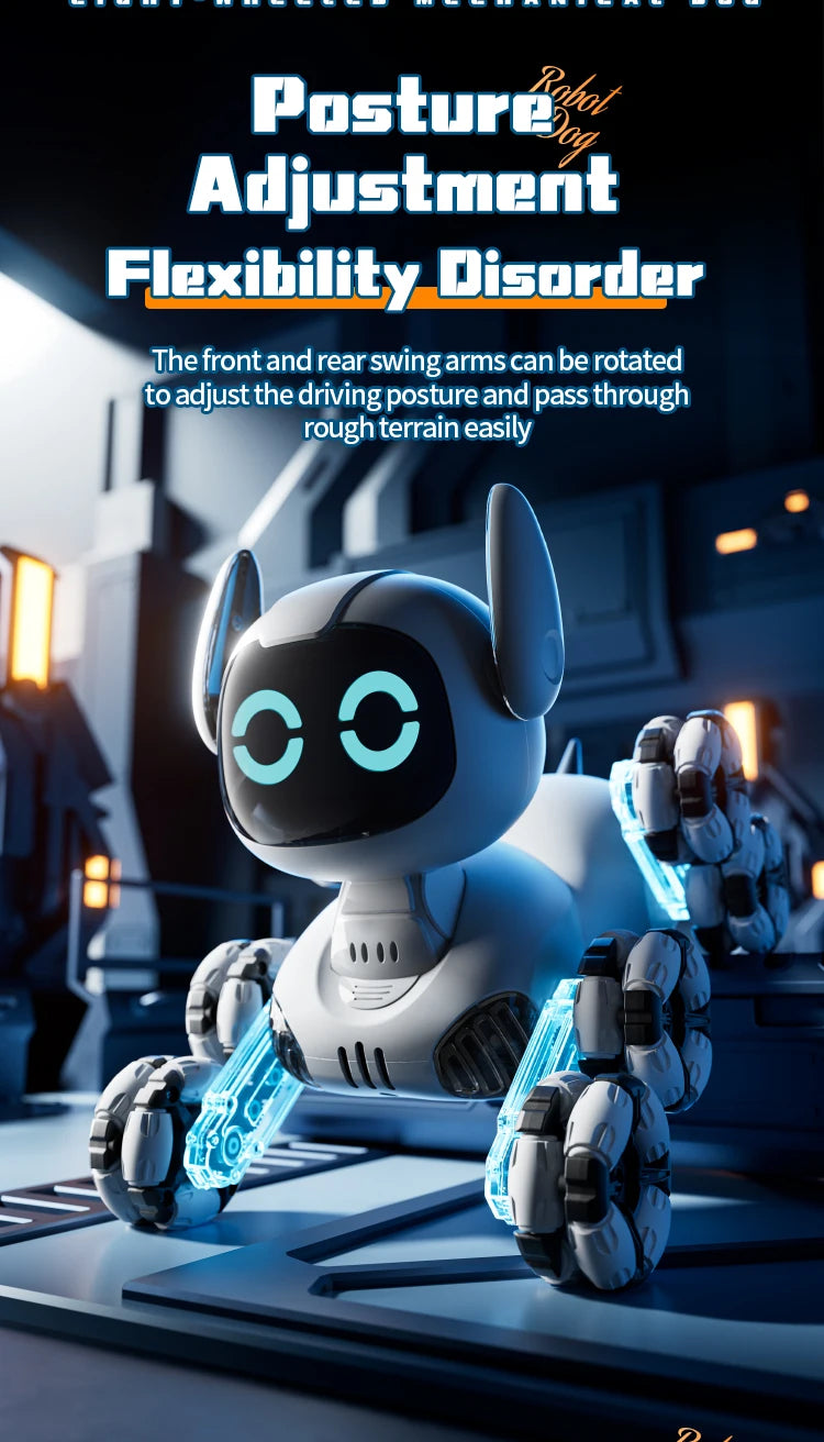 Y9 RC Robot Dog Toy 2.4G Radio Remote Control 8WD Mechanical Pet Dog Touch-sense Music Stunt Electric Toy for Girl Boy Kids Gift Ai-TechWorld 