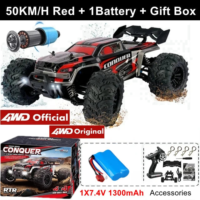 4WD Remote Control Car Off Road 4x4 RC High Speed Buggy Truck Super Brushless 50 or 80KM/H Fast Drift Racing Toy Kids Adults Ai-TechWorld 