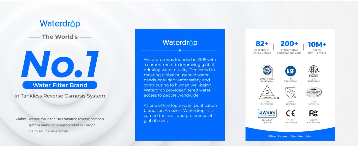 Waterdrop G3P800 Reverse Osmosis System, 800 GPD Fast Flow, NSF/ANSI 42 & 53 & 58 & 372 Certified, 3:1 Pure to Drain Ai-TechWorld 