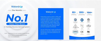 Waterdrop G3P800 Reverse Osmosis System, 800 GPD Fast Flow, NSF/ANSI 42 & 53 & 58 & 372 Certified, 3:1 Pure to Drain Ai-TechWorld 