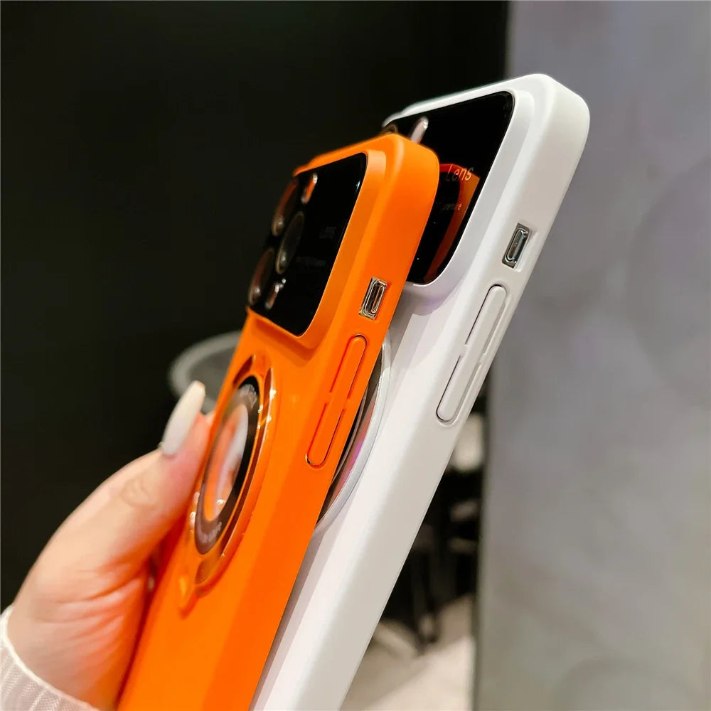 Luxury For Magsafe Magnetic Hard PC Frame Stand Phone Case For iPhone 16 Pro Max 15 Plus 11 12 13 14 Lens Protective Back Cover Ai-TechWorld 