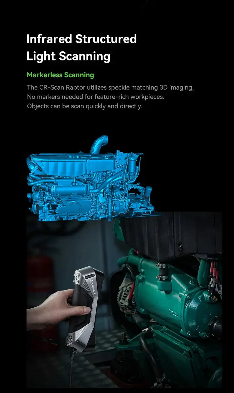 Creality 3D Scanner CR-Scan Raptor Blue NIR Light 0.02mm Accuracy 60FPS Anti-Shake Tracking Scanning Color Scanner for 3D Printe Ai-TechWorld 
