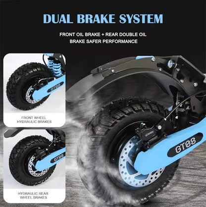 Arwibon 5600W Adult Electric Scooter Dual Motor Top Speed 46MPH,60V27AH, 11-inch Off-Road Tires Sport Folding eScooter with Seat Ai-TechWorld 