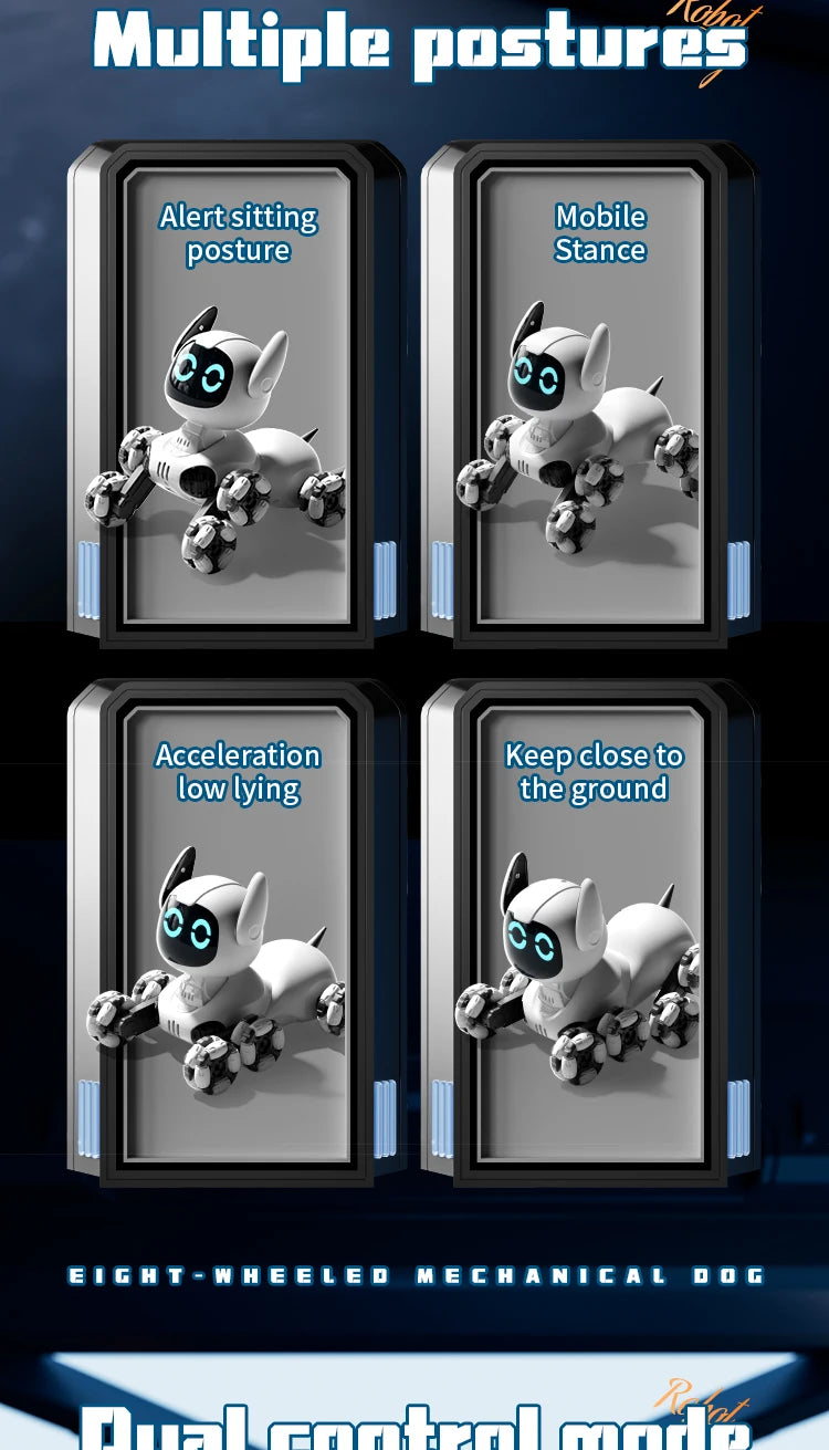 Y9 RC Robot Dog Toy 2.4G Radio Remote Control 8WD Mechanical Pet Dog Touch-sense Music Stunt Electric Toy for Girl Boy Kids Gift Ai-TechWorld 