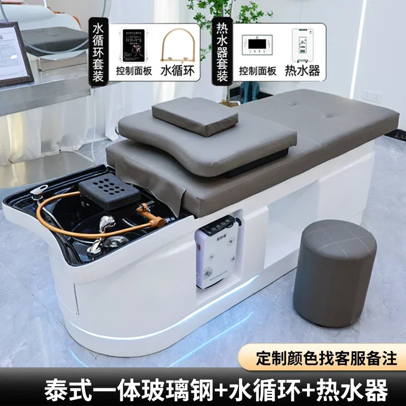 Spa Massage Shampoo Bed for Hair Salon, Commercial Use, Hairdressing Shaving Station, Water Circulation Basin, Beauty Furn, 2025 Ai-TechWorld 