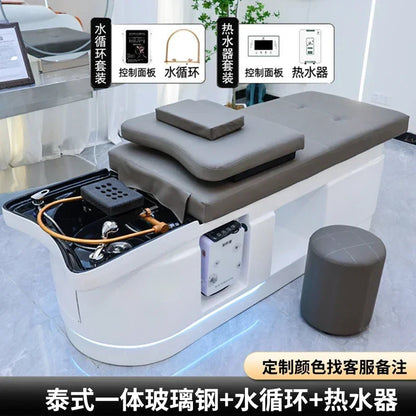 Spa Massage Shampoo Bed for Hair Salon, Commercial Use, Hairdressing Shaving Station, Water Circulation Basin, Beauty Furn, 2025 Ai-TechWorld 
