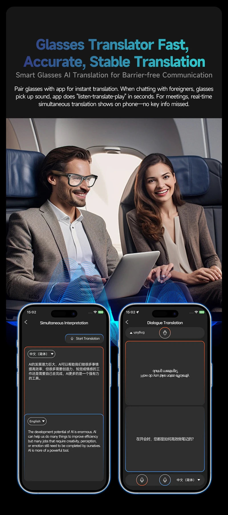 Xiaomi 800W Pixel Smart Glasses With AI Camera Recognition Video Recording Bluetooth Calling Music Playback Glasses For Gifts Ai-TechWorld 