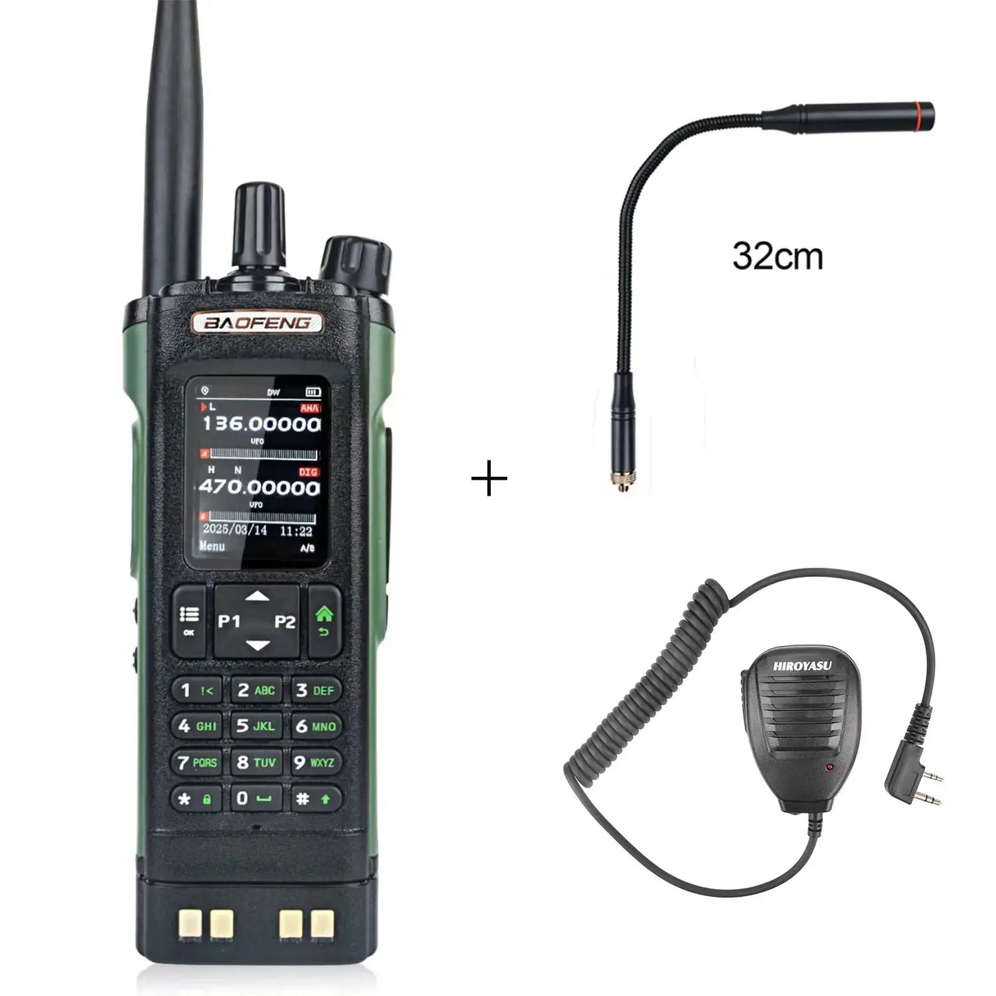 Baofeng DM-32 GPS APRS AES256 Encryption DMR Digital Analog UHF VHF Dual Band 8W Air Band FM Walkie Talkie DM-32UV Ai-TechWorld 