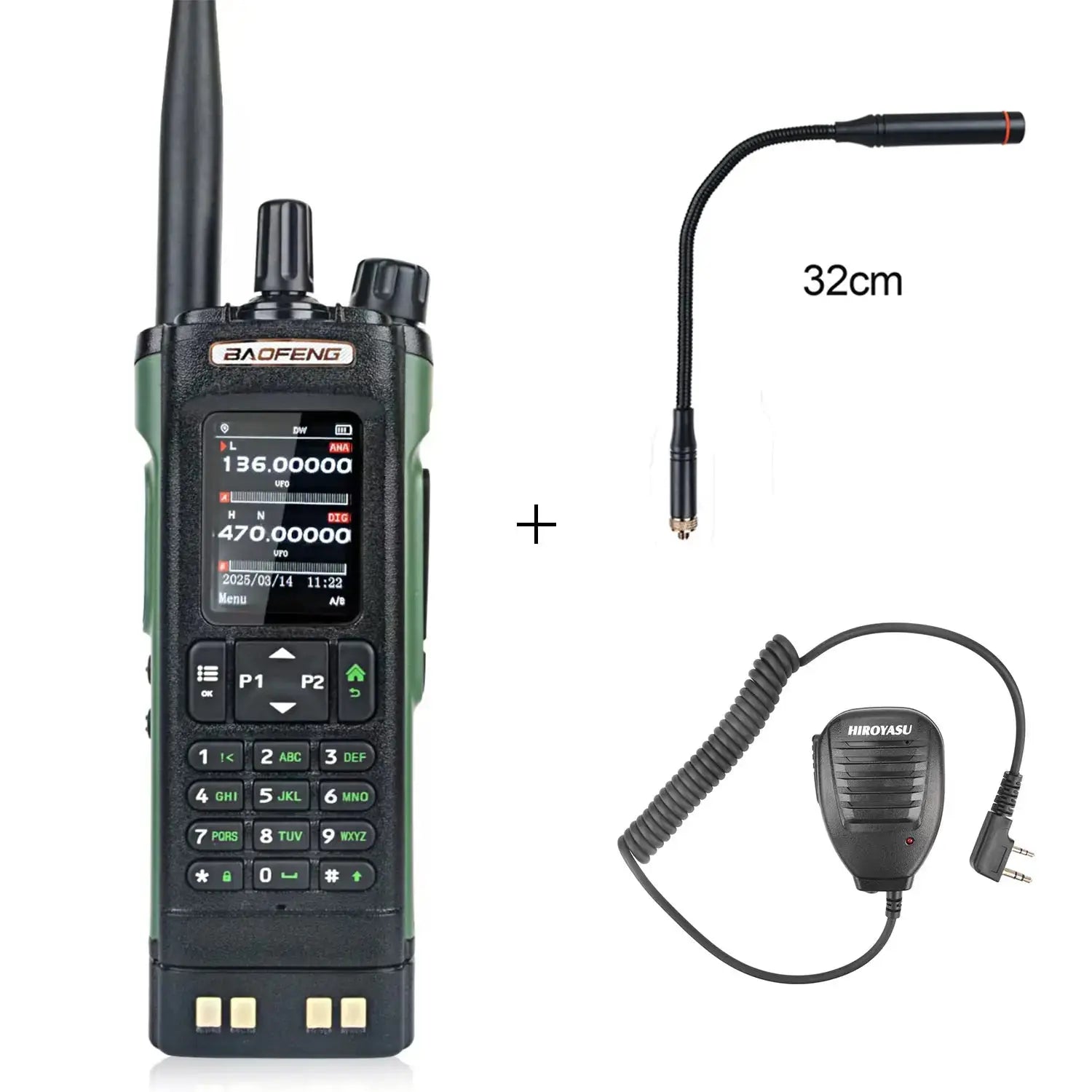 Baofeng DM-32 GPS APRS AES256 Encryption DMR Digital Analog UHF VHF Dual Band 8W Air Band FM Walkie Talkie DM-32UV Ai-TechWorld 